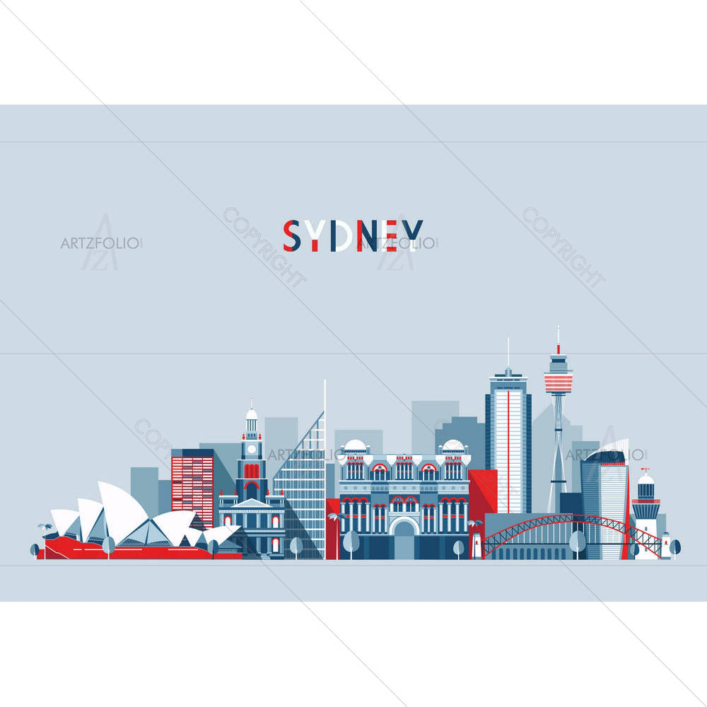 Sydney Australia City Skyline — custom-size art design 5004845
