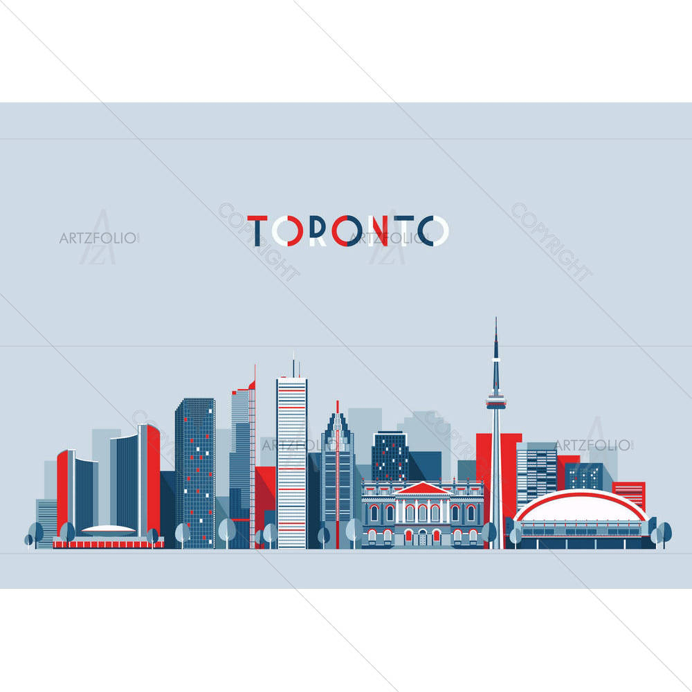 Toronto Canada City Skyline — Devotional custom art by ArtzFolio