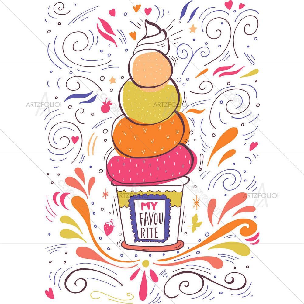 Ice Cream Lettering — Ancient custom art by ArtzFolio