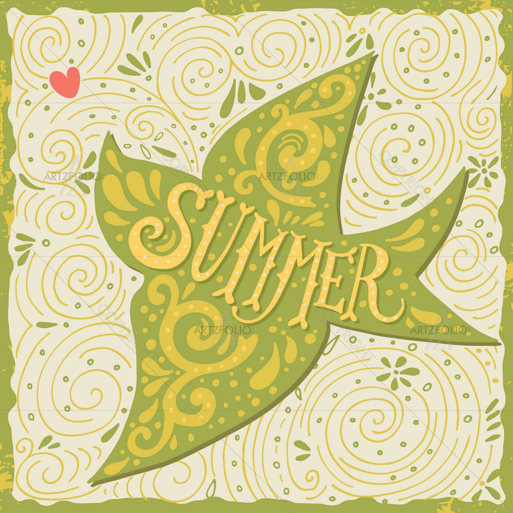 Bird & Hand Lettering — custom-size art design 5004856