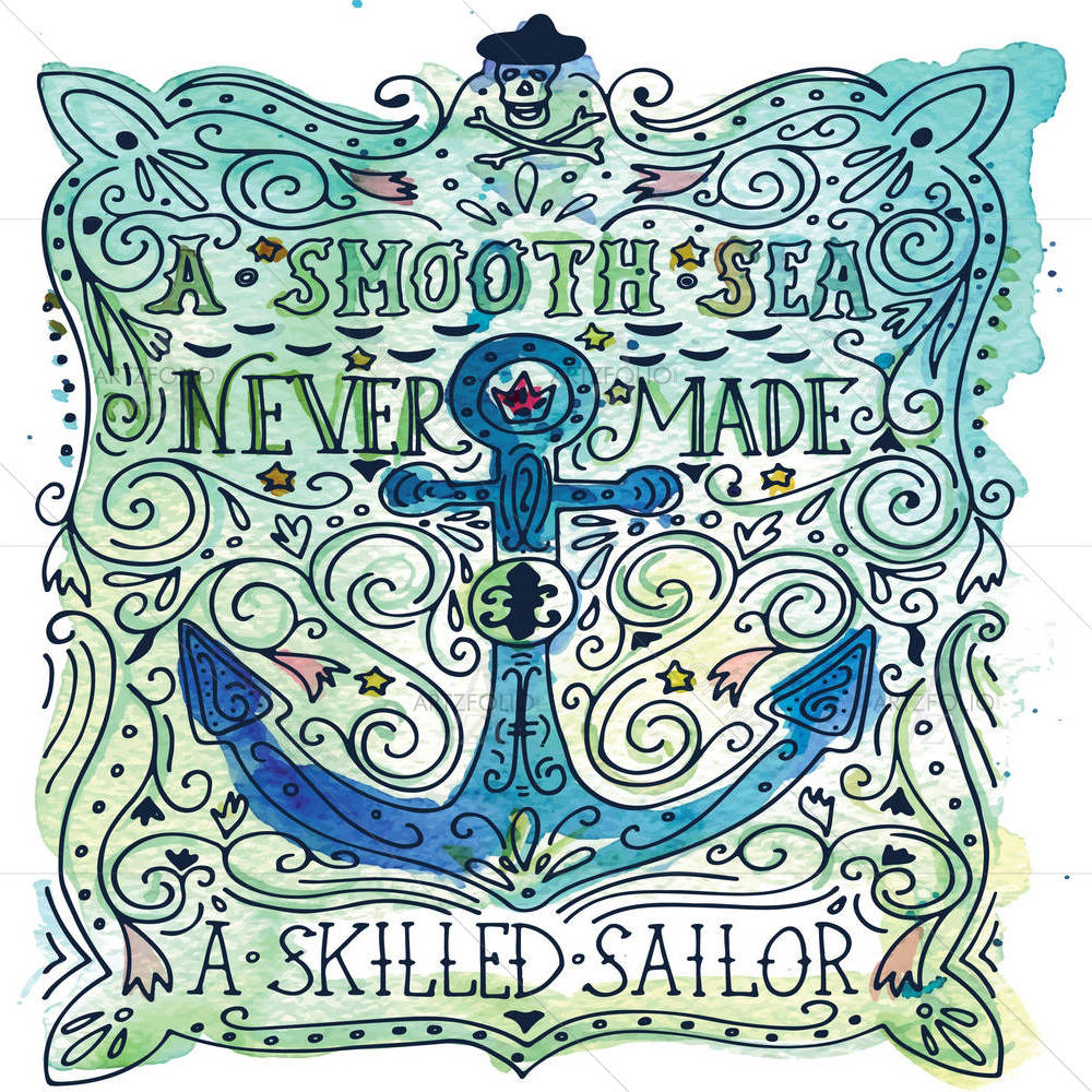 Anchor & Lettering — custom-size art design 5004866