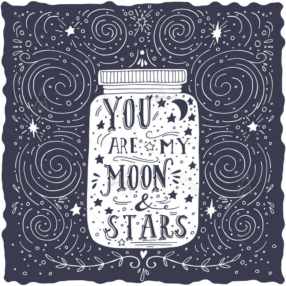You Are My Moon & Stars D3 — Botanical custom art by ArtzFolio