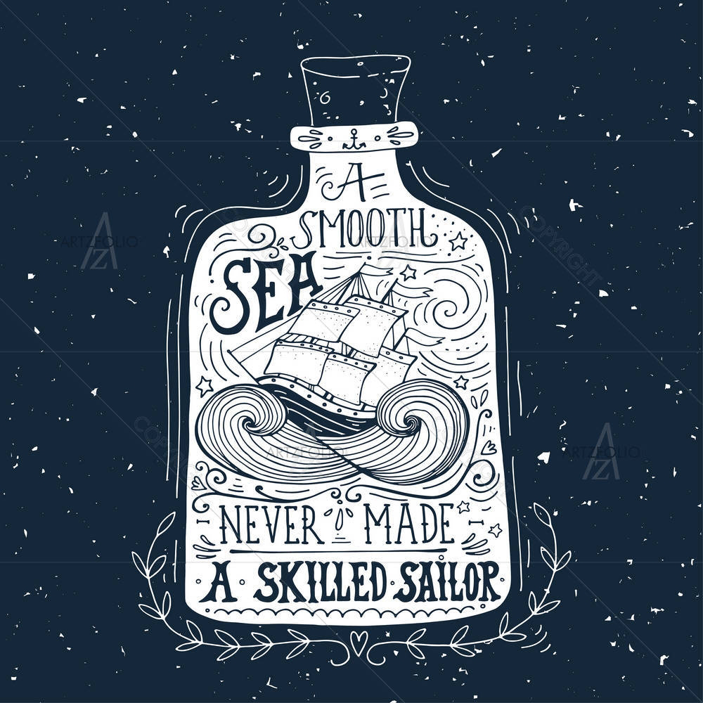 Ship In A Bottle — Botanical custom art by ArtzFolio