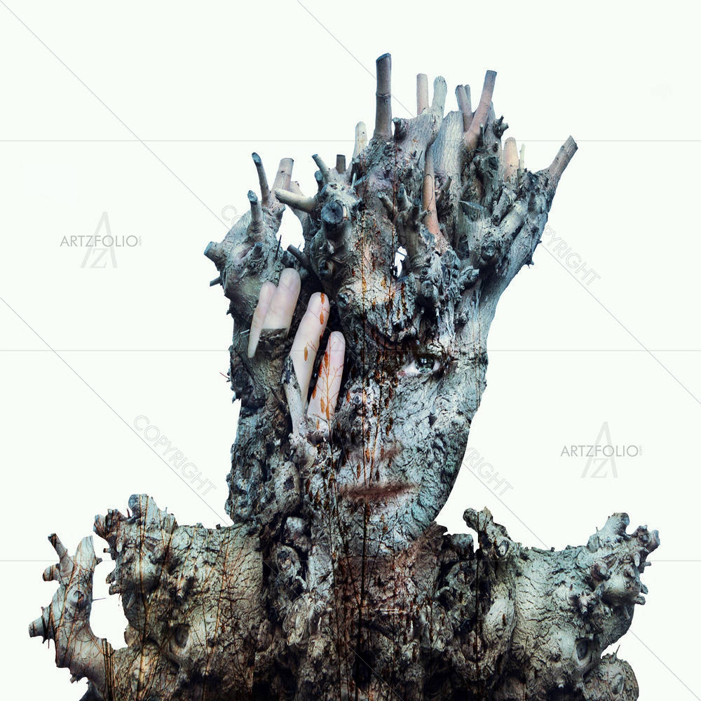 Surreal Girl Face Hidden — custom-size art design 5004872