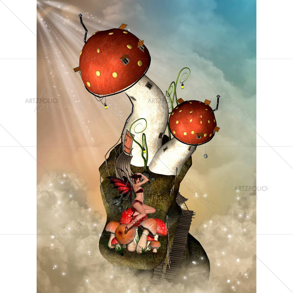 Sky With Mushroom — Devotional custom art by ArtzFolio
