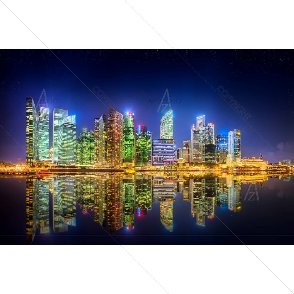 Singapore Skyline & View Of Marina Bay D1 — custom-size art design 5004899