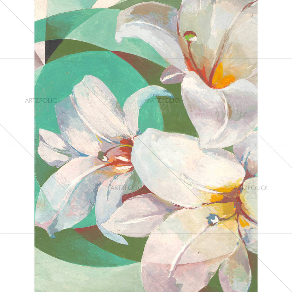 White Lily Flower — custom-size art design 5004904