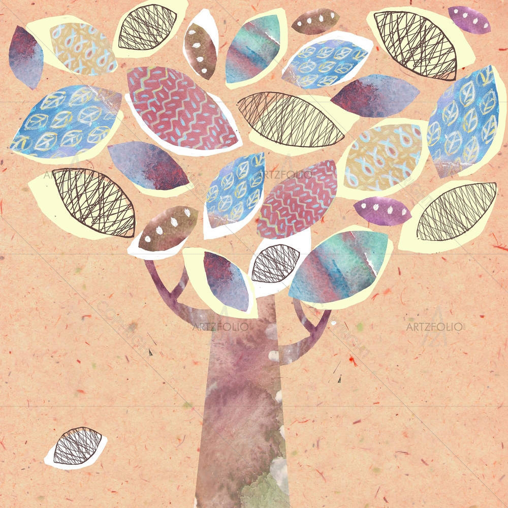 Abstract Tree Fall — Botanical custom art by ArtzFolio