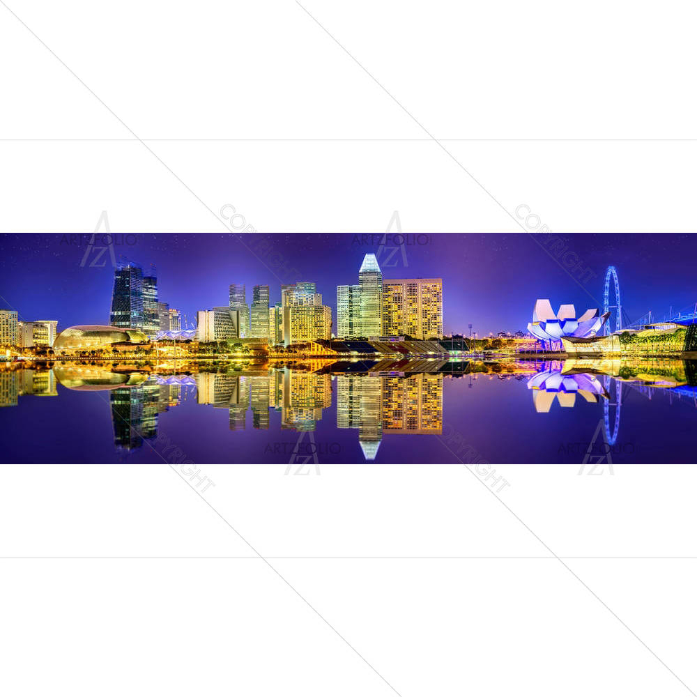 Singapore Skyline & View Of Marina Bay D2 — custom-size art design 5004914