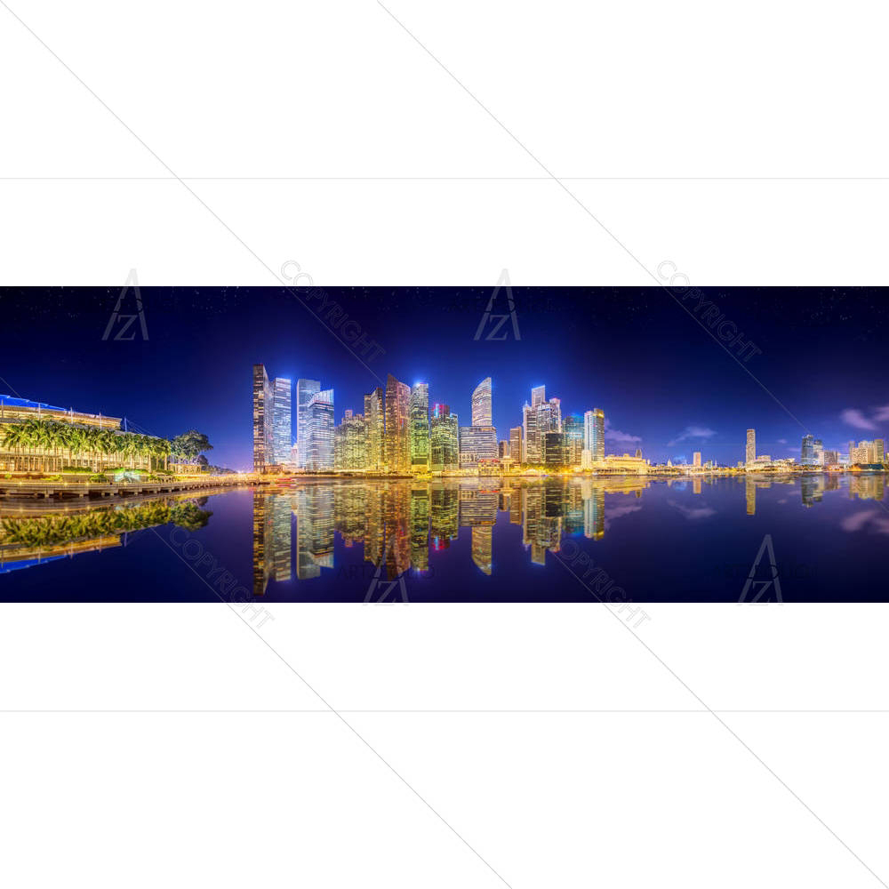Singapore Skyline & View Of Marina Bay D3 — Devotional custom art by ArtzFolio