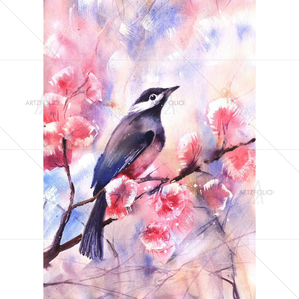 Bird On A Branch — custom-size art design 5004929