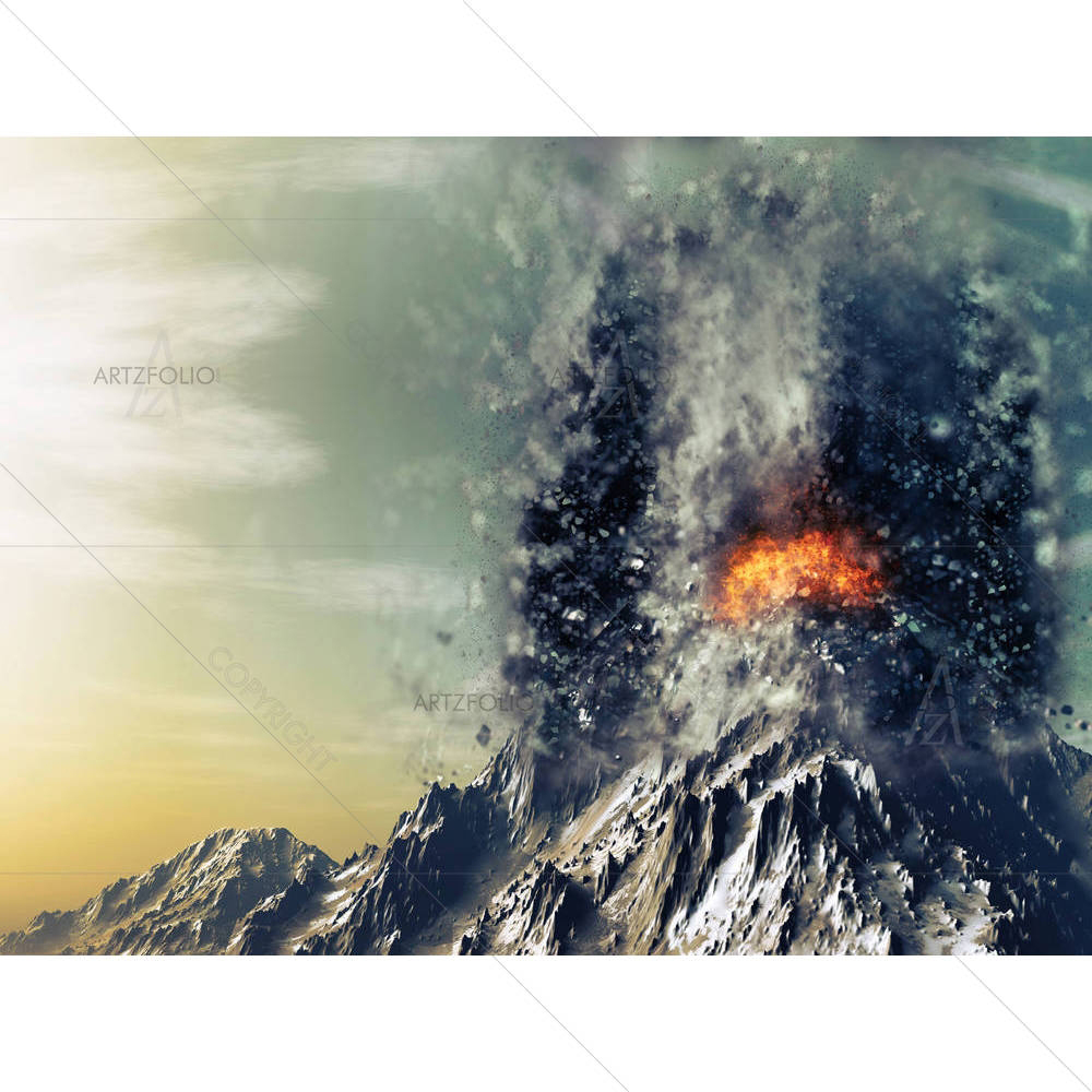 Exploding Volcano — Landscapes custom art by ArtzFolio