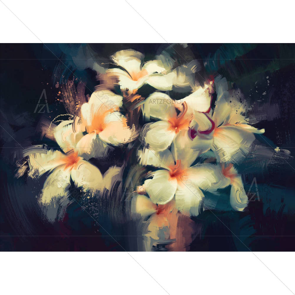 White Flowers — Botanical custom art by ArtzFolio