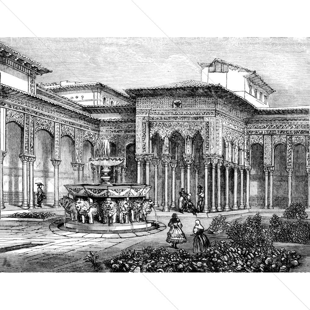 Court Of The Lions Alhambra Granada — Devotional custom art by ArtzFolio
