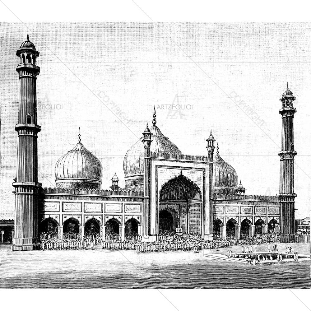 Jasma Masjid Delhi India — custom-size art design 5004999
