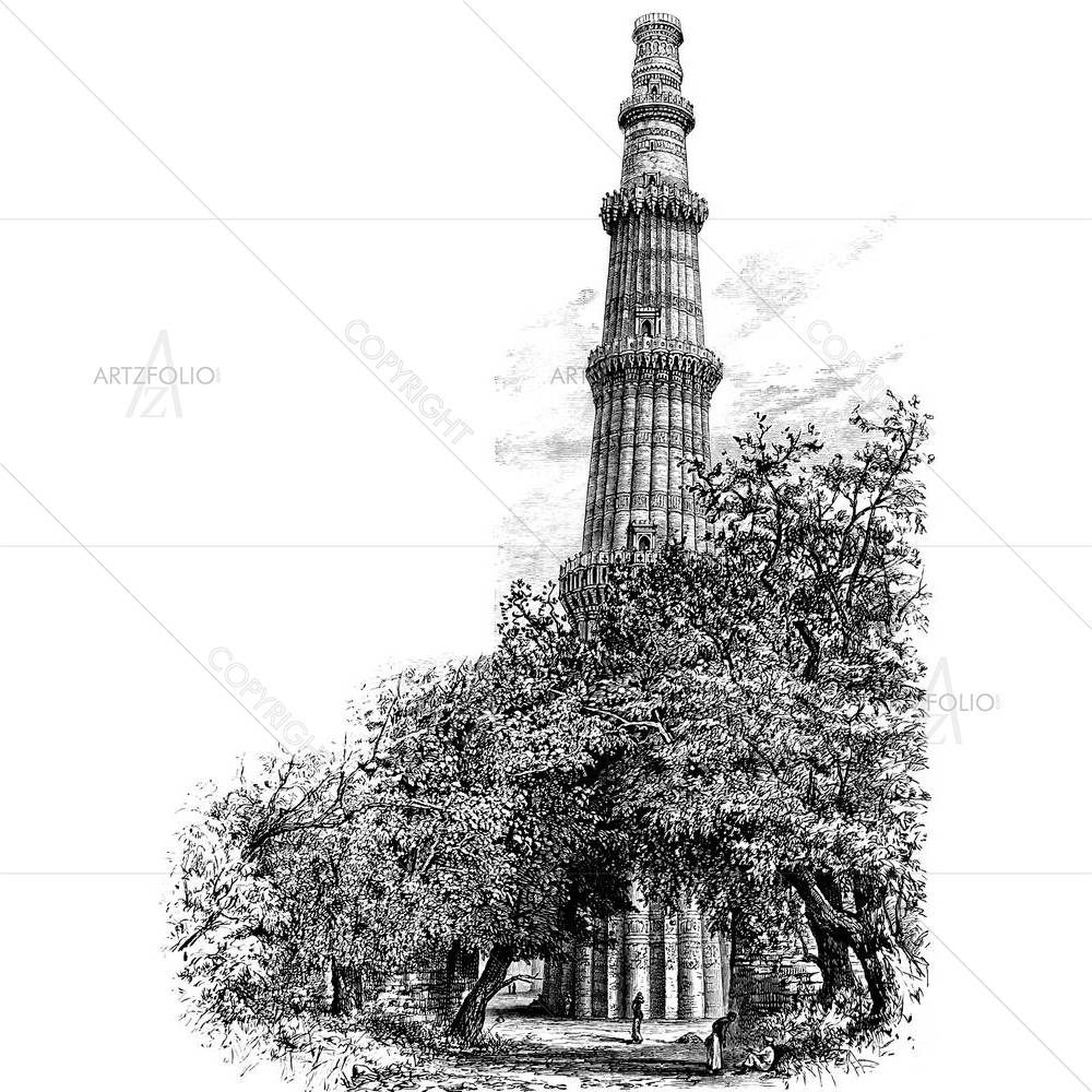 Qutb Minar Delhi India — custom-size art design 5005000