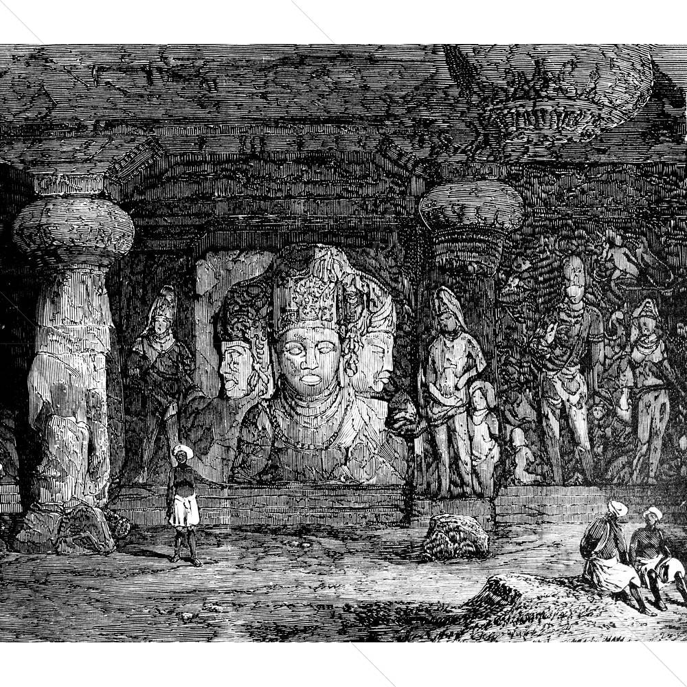 Elephanta Caves Mumbai India — custom-size art design 5005002