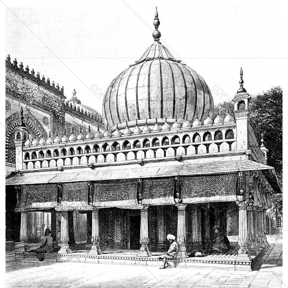 Ornate Tomb Delhi India — custom-size art design 5005004