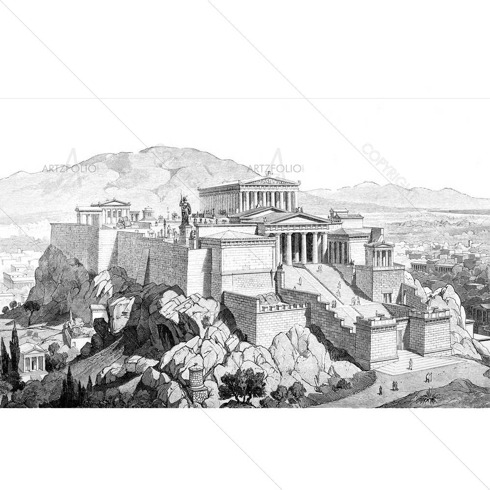 The Acropolis At Athens — Ancient custom art by ArtzFolio