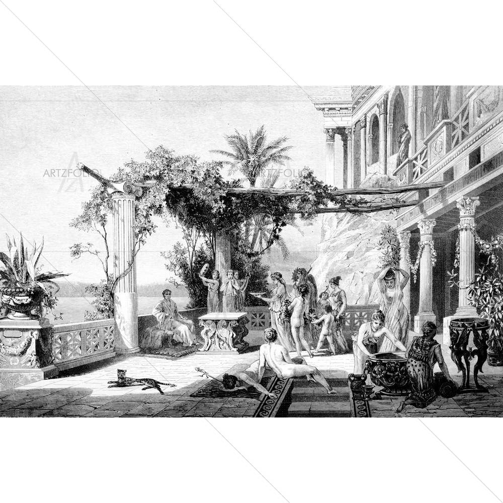 Palace Of Roman Emperor Tiberius — Ancient custom art by ArtzFolio