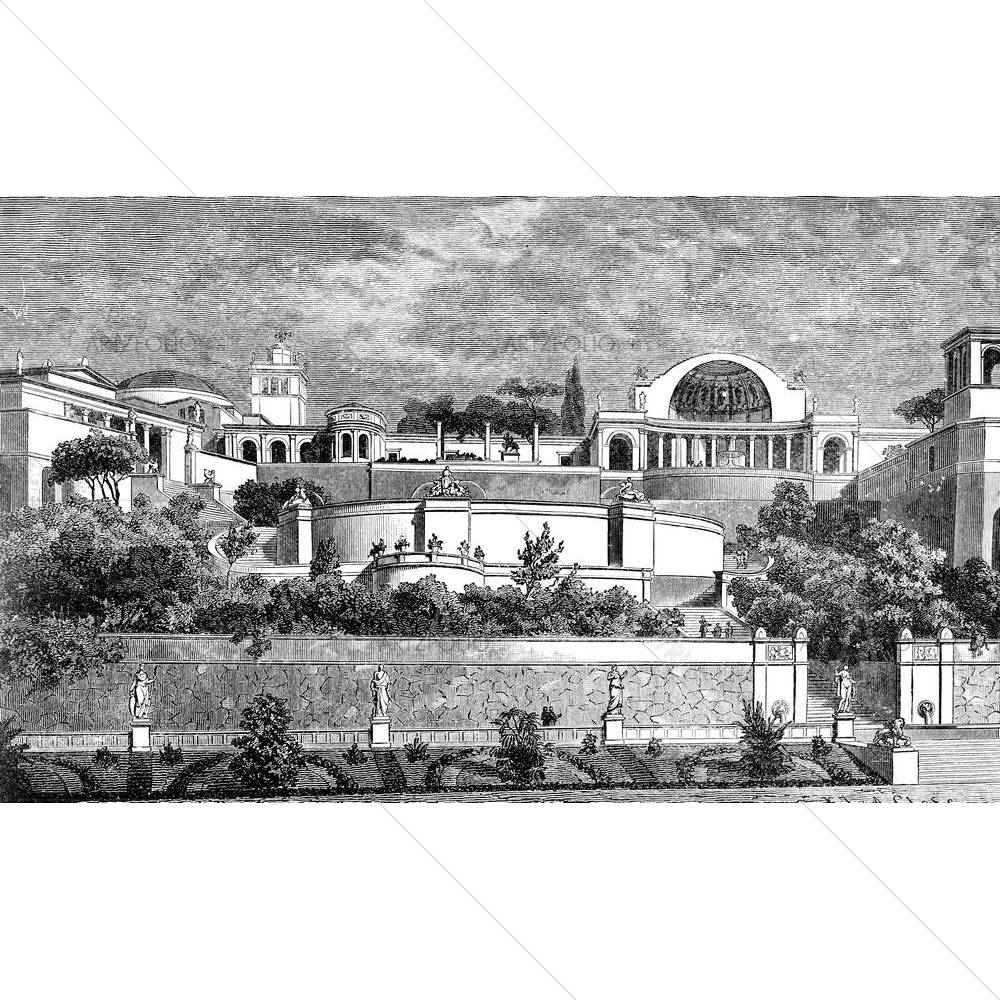 Hadrians Palace — Ancient custom art by ArtzFolio