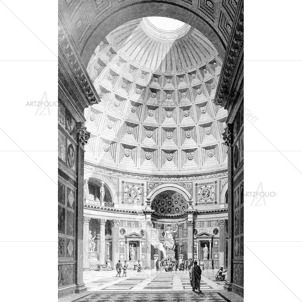 The Pantheon, Rome, Italy — Ancient custom art by ArtzFolio