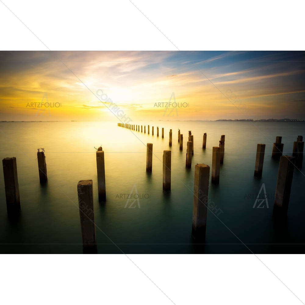 Long Exposure Of Sea — custom-size art design 5005034