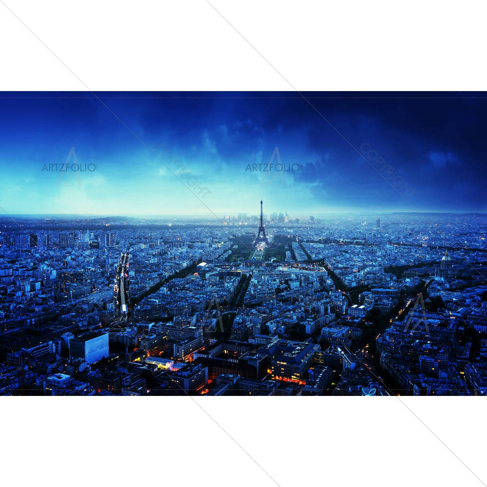 Paris Skyline At Sunset, France — custom-size art design 5005042