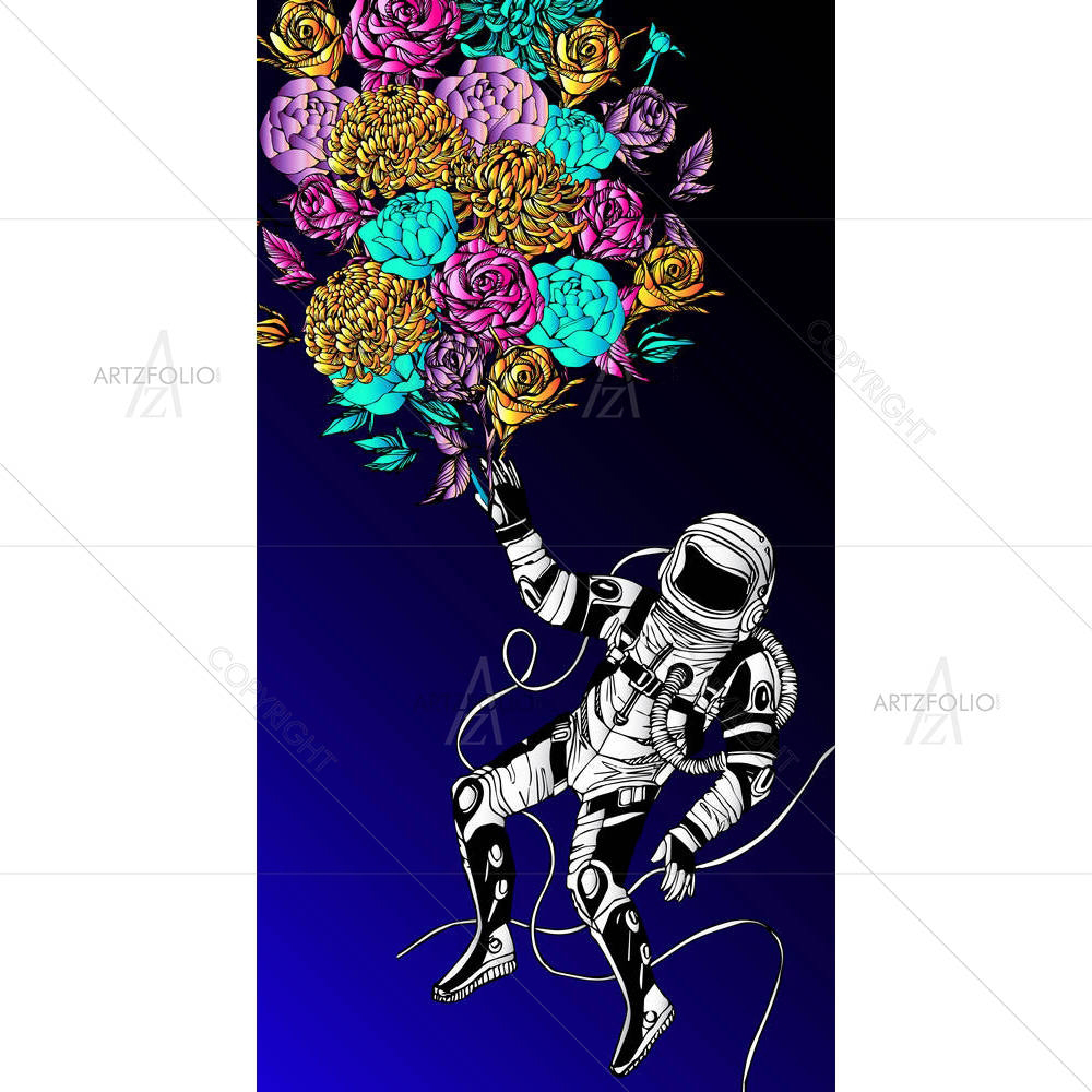 Space Concept With Astronaut D2 — custom-size art design 5005064