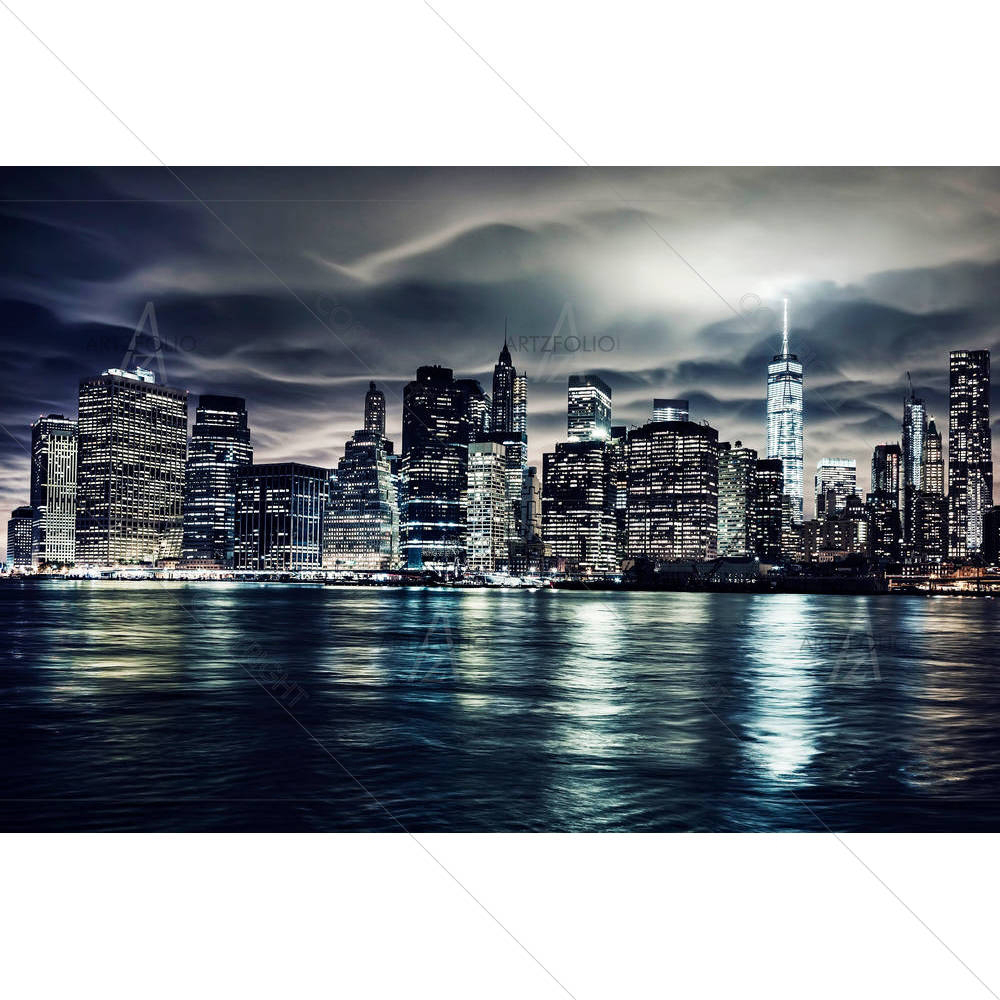 Manhattan At Night, New York City, USA — custom-size art design 5005067