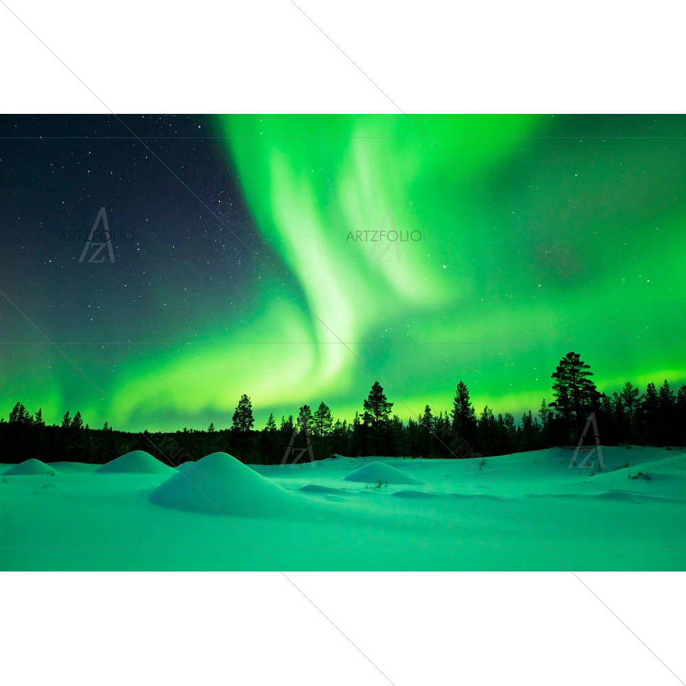 Aurora Borealis Northern Lights in Finland — Astronomy custom art by ArtzFolio