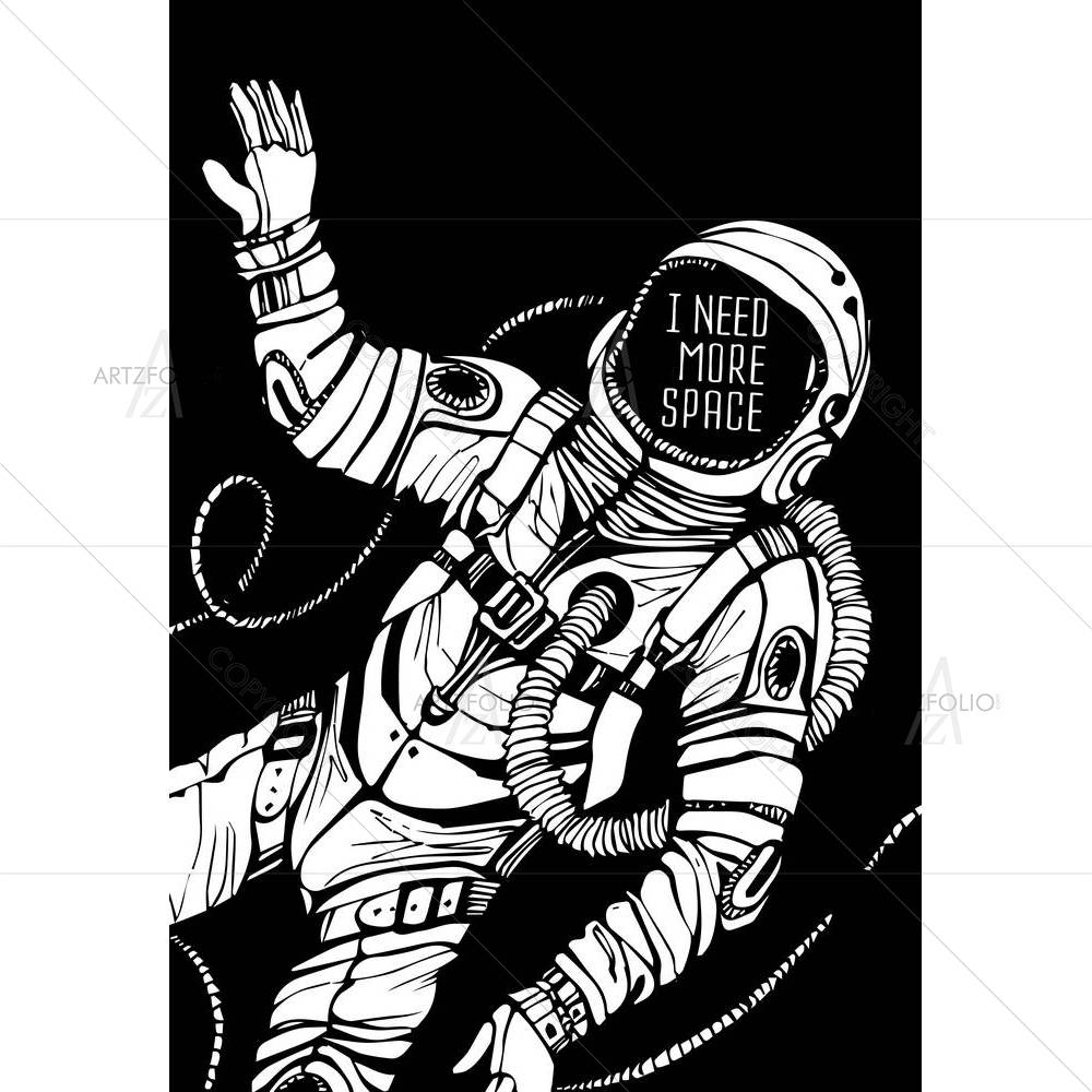 Space Concept With Astronaut D3 — custom-size art design 5005090
