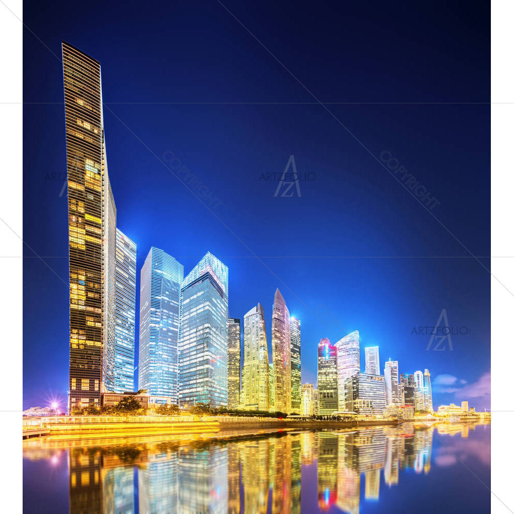 Singapore Skyline & View Of Marina Bay D4 — custom-size art design 5005108