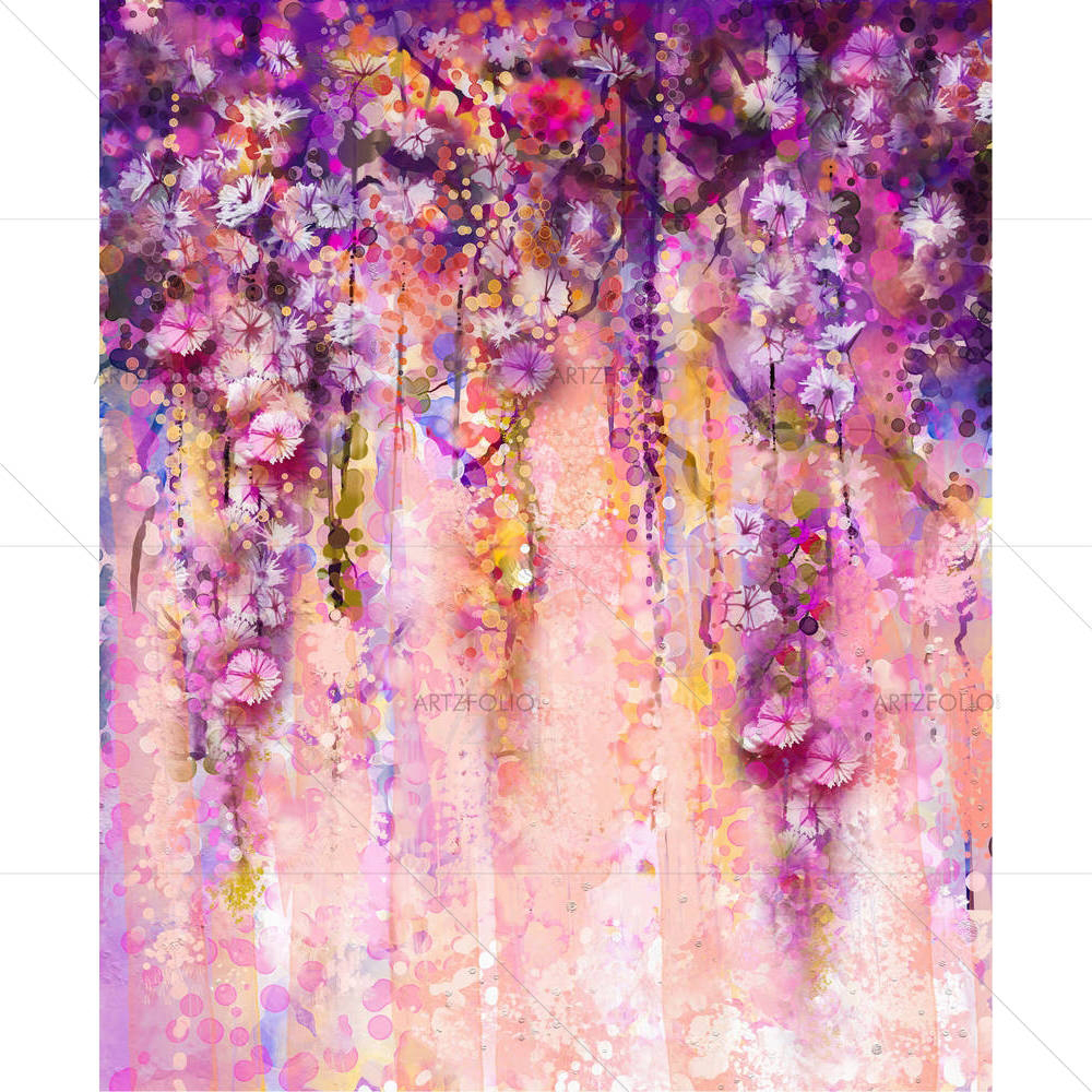 Pink & Violet Flowers — custom-size art design 5005121