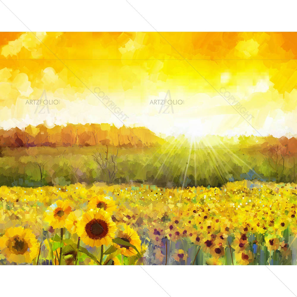 Sunflower Blossom — custom-size art design 5005126