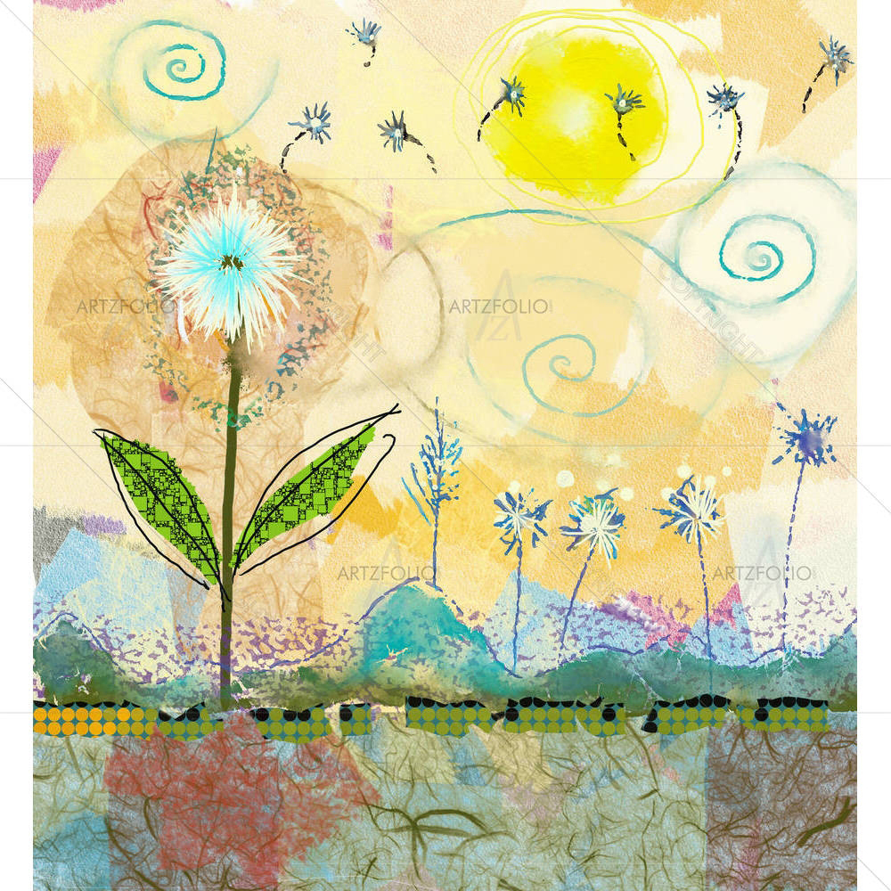 Abstract Flowers Artwork — custom-size art design 5005128