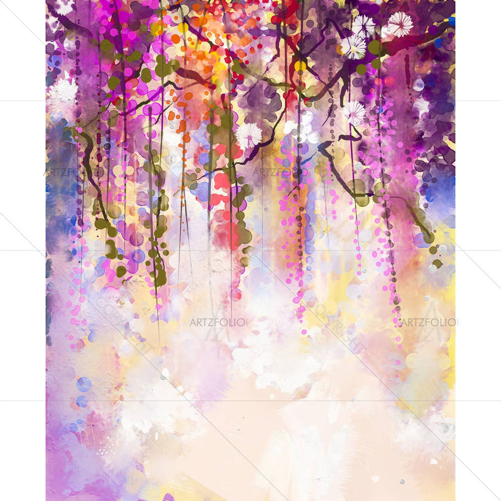 Spring Purple Flowers Wisteria D2 — custom-size art design 5005131