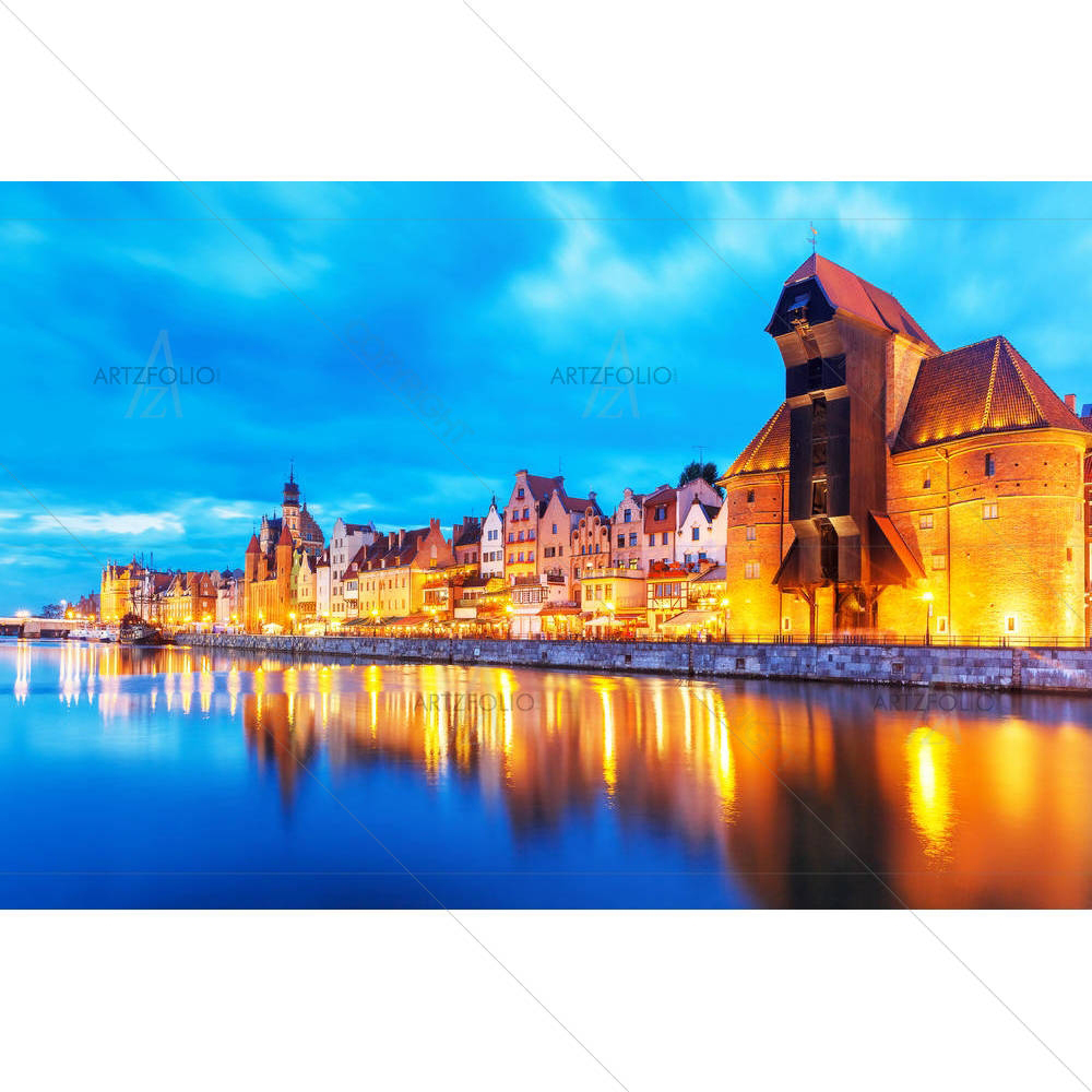 Old Town Of Gdansk & Motlawa River, Poland D1 — custom-size art design 5005133