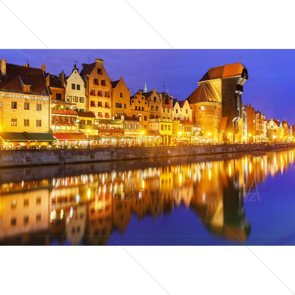 Old Town Of Gdansk & Motlawa River, Poland D2 — custom-size art design 5005137