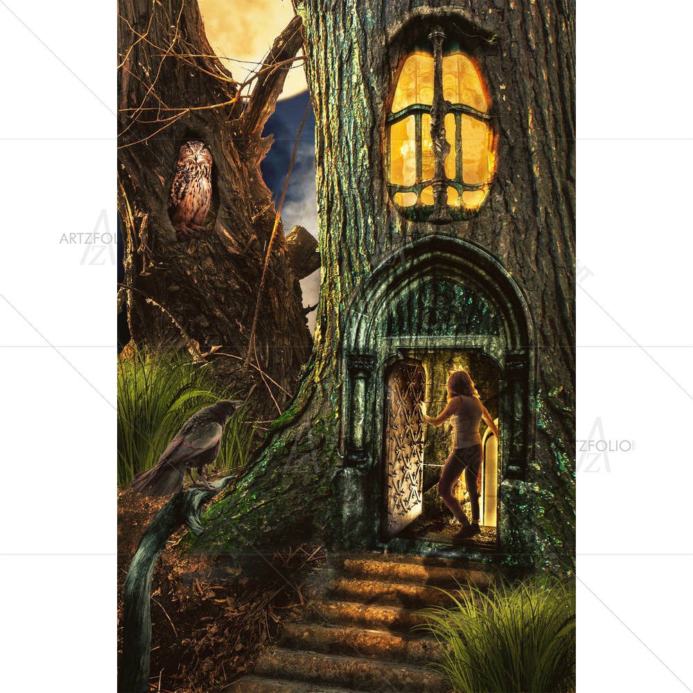 Girl In Fairy Forest D2 — custom-size art design 5005150