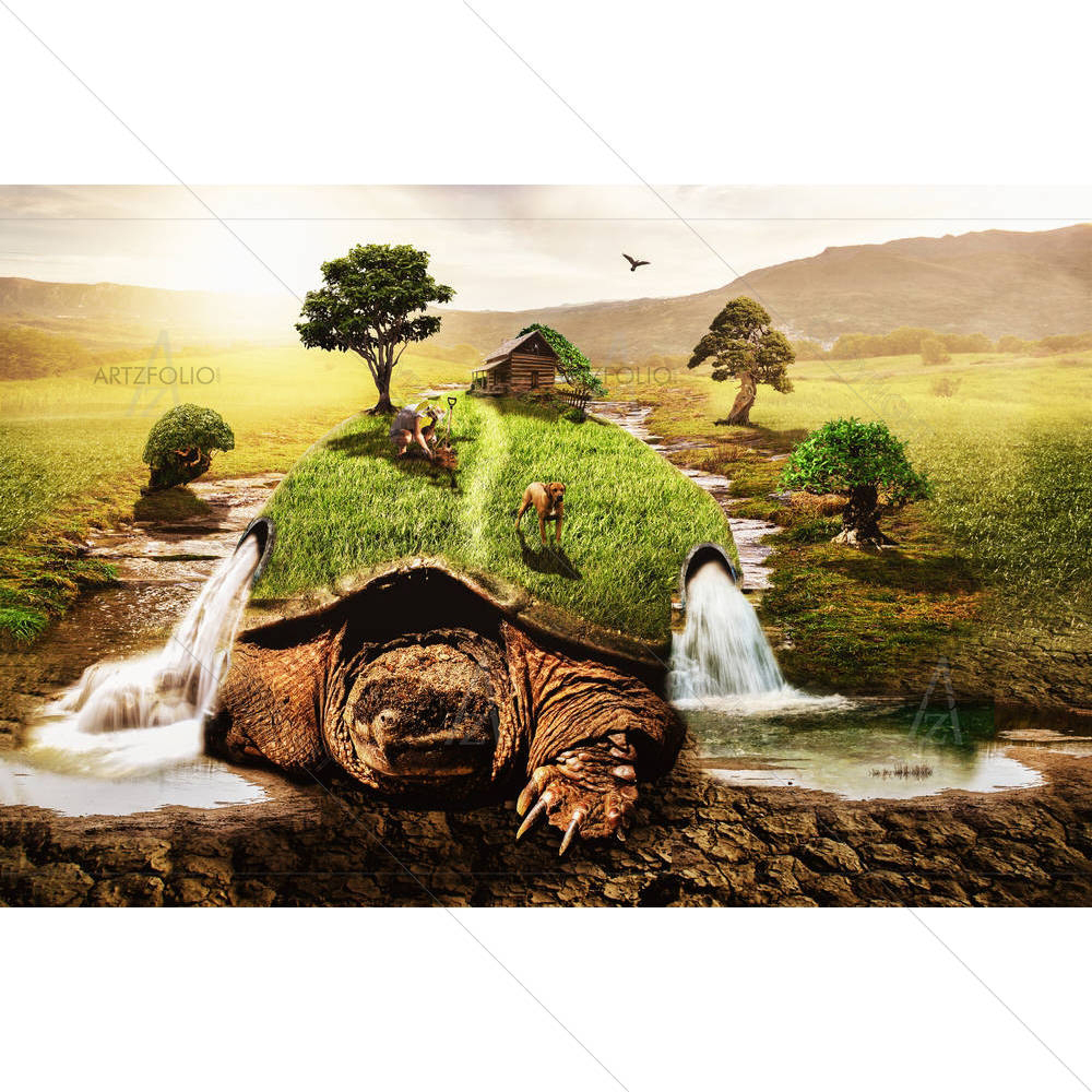 Conceptual Turtle Moves — custom-size art design 5005152