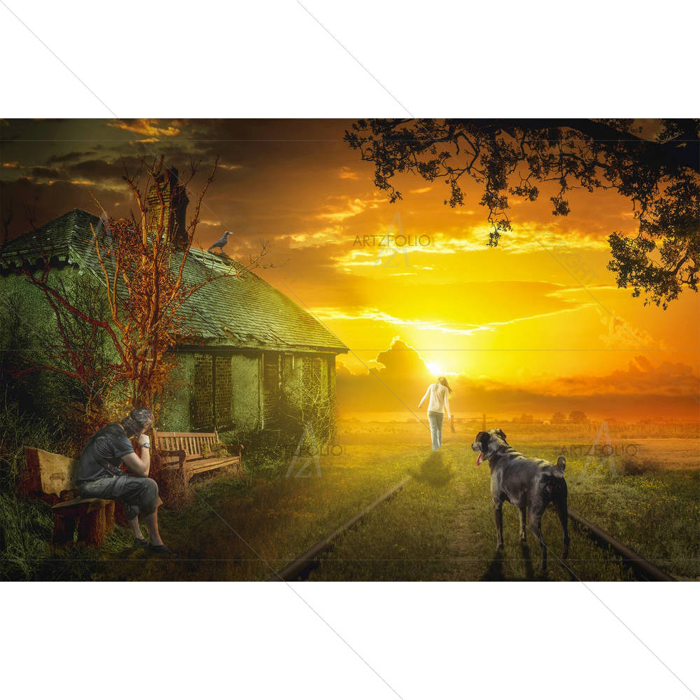 Going Into The Future Is Always Someone Left — Fantasy custom art by ArtzFolio
