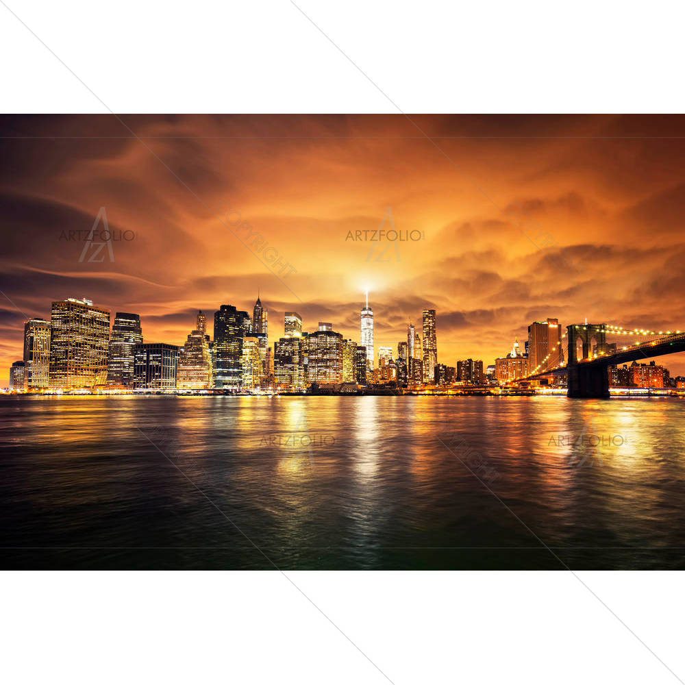 Manhattan At Sunset, New York City, USA D1 — American custom art by ArtzFolio
