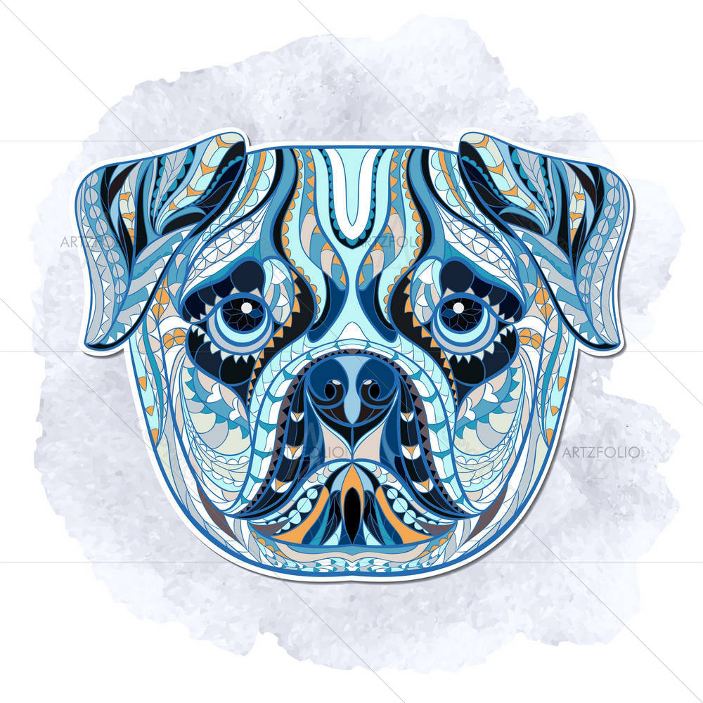 Pug Dog Portrait — Abstract custom art by ArtzFolio