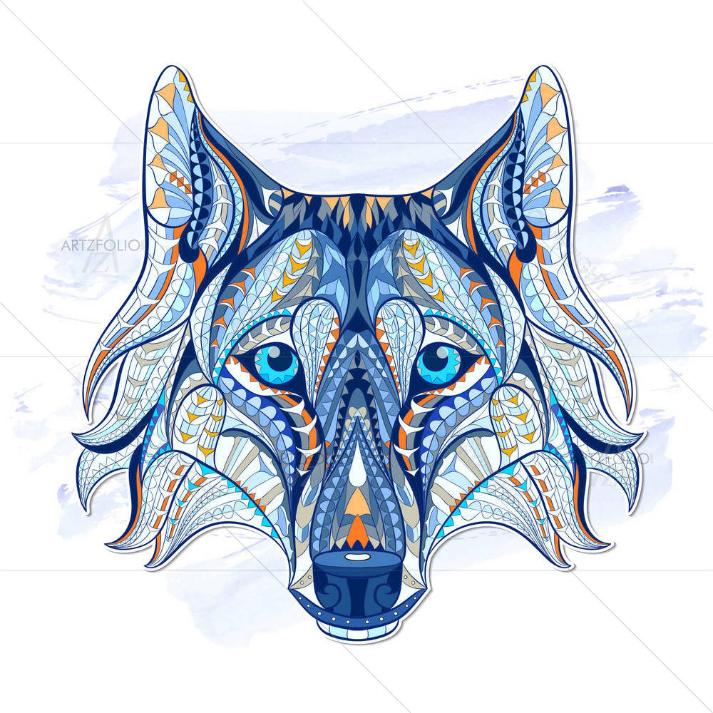 Wolf Portrait D2 — custom-size art design 5005188