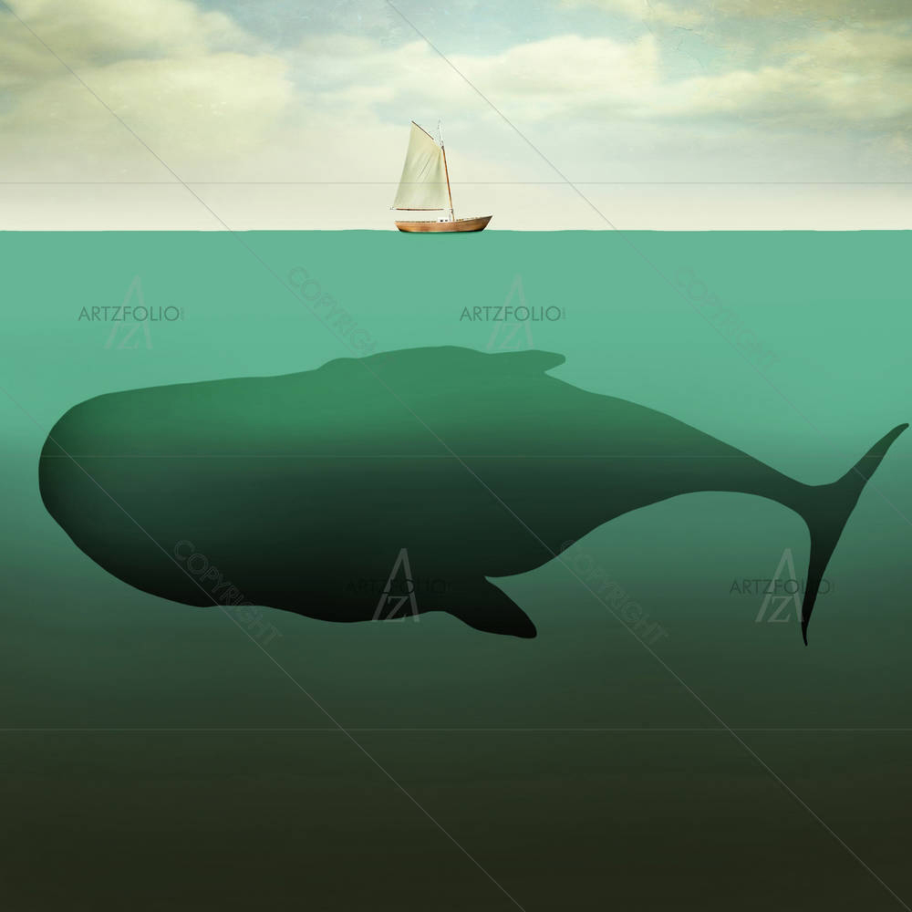 Sailboat In The Middle Of The Ocean — custom-size art design 5005200