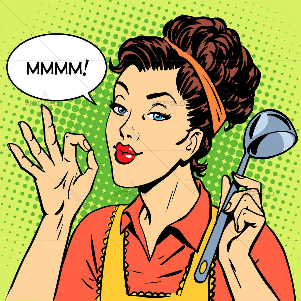 Tasty Dish Cooking Pop Art — custom-size art design 5005201
