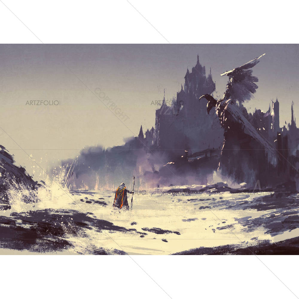 King Walking Through Sea — custom-size art design 5005202