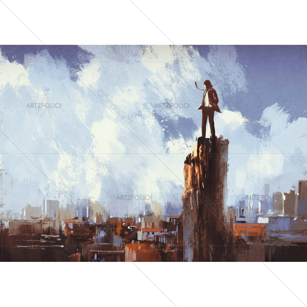 Businessman Stands On The Peak — custom-size art design 5005205