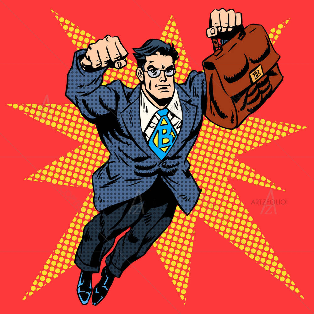Businessman Superhero Pop Art — custom-size art design 5005227